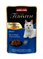 animonda Nassfutter Vom Feinsten mit Filet Geflügel & Seelachs, 85 g - Tierbedürfnis: Kein besonderes Bedürfnis - Geschmacksrichtung: Fisch - Geflügel - Zertifikate: Keine Zertifizierung - Fleischsorte: Geflügel - Lachs - Futtereigenschaft: Getreidefrei -