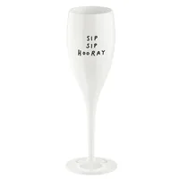 Koziol Sektglas Sip Sip Hooray 100 ml, 1 Stück, Weiss - Material: Glas - Kunststoff - Glas Typ: Sektglas - Trinkglas - Höhe: 19.1 cm - Volumen: 100 ml - Detailfarbe: Weiss