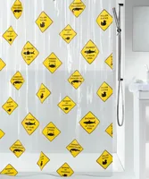 spirella Duschvorhang Danger 180 x 200 cm Gelb/Transparent - Breite: 180 cm - Höhe: 200 cm - Detailfarbe: Transparent - Gelb - Produkttyp: Duschvorhang - Detailmaterial: Poly-Ethylen-Vinylacetat (PEVA) - Grundmaterial: Kunststoff