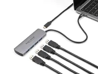 DELOCK USB 10 Gbps 4 Port USB Typ-A Hub mit USB Type-C Anschluss und zustzlicher Strombuchse