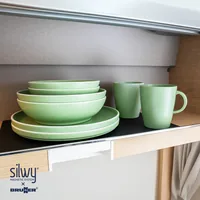 Silwy Magnet-Kunststoff-Geschirrset Dolomit Green - Produkttyp: Geschirr-Set - Material: Kunststoff - Biologisch abbaubar: Keine Angaben - Zertifikate: Keine Zertifizierung - Set: Ja - Zusammenklappbar: Keine Angaben