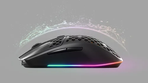 Steel Series Gaming-Maus Aerox 3 Schwarz - Maus Features: Spritzwassergeschützt - Programmierbare DPI-Einstellung - Staubgeschützt - RGB-Beleuchtung - Daumentaste - Beleuchtung - Bedienungsseite: Rechtshänder - Detailfarbe: Schwarz matt - Schwarz - Gewich