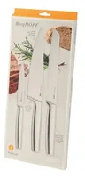 BergHOFF Messer-Set Leo Legacy 3-teilig Silber - Typ: Allzweckmesser - Brotmesser - Kochmesser - Klingenmaterial: Edelstahl - Griffmaterial: Edelstahl - Inklusive Messerblock: Nein - Set: Ja - Klingenschliff: Glatter Schliff - Wellenschliff