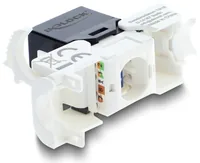 Delock Keystone-Modul RJ45 Buchse zu LSA Cat.6 UTP - Modultyp: Keystone - Anschluss Front: Buchse RJ-45 - Anschluss Rück: LSA - Medientyp: Netzwerk - Schirmung: Nein - Detailfarbe: Schwarz-Weiss