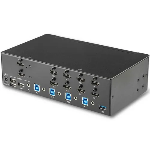 STARTECH.COM KVM Switch HDMI 4 Port - 4K 30 Hz - KVM Extender fr HDMI - KVM HDMI Umschalter