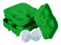 relaxdays Eiswürfelform Kugel 2 Stück, Grün - Produkttyp: Eiswürfelform - Eiswürfelform: Rund - Materialtyp: Kunststoff - Material: Silikon - Detailfarbe: Grün - Anzahl Eiswürfel: 4