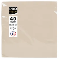 PRO nappe Papierservietten Elfenbein 38 cm x 38 cm, 40 Stück - Material: Papier - Grösse: 38 cm x 38 cm - Produkttyp: Papierservietten - Motiv: Ohne Motiv - Detailfarbe: Elfenbein - Anzahl Lagen: 2