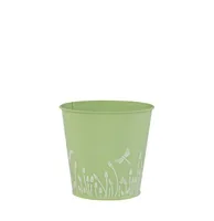 Dameco Übertopf Rund Grün/Weiss - Volumen: 2.5 l - Material: Metall - Form: Rund - Detailfarbe: Grün - Weiss - Ausstattung: Keine - Einsatzort: Innen und Aussen