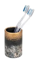 Wenko Zahnputzbecher Lacona Gold/Grau/Schwarz - Detailfarbe: Gold - Grau - Schwarz - Detailmaterial: Beton - Grundmaterial: Beton