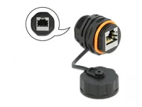DeLOCK Cable Connector RJ45 jack to RJ45 jack Cat.6A with protective cap waterproof