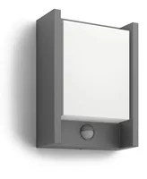 Philips myGarden Wandleuchte Arbour, 600 lm, Anthrazit + Sensor - Dimmbar: nicht dimmbar - Lichtfarbe: Warmweiss - Lichtausbeute: 100 lm/W - Gesamtleistung: 6 W - Zusätzliche Ausstattung: Bewegungssensor - Farbtemperatur Kelvin: 2700 K