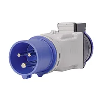 STEFFEN Adapterstecker CEE16/3 - T23 - Detailfarbe: Blau - Hellgrau - Stromanschluss Seite A: CEE 16-3 - Schalter: Nein - Stromanschluss Seite B: T23 - Typ: Kurzadapter