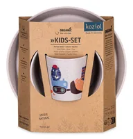 Koziol Kindergeschirrset CONNECT TRUCKS purple grey - Art: Kindergeschirrset - Materialtyp: Biokunststoff - Material: Biozirkulärer Kunststoff - Eigenschaften: Aus recyceltem Material - Detailfarbe: Grau - Spülmaschinenfest: Ja