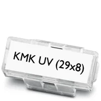 Phoenix Contact Kabelkennzeichnung KMK UV (29 x 8) 100 Stück - Ausstattung Kabelmanagement: Befestigungsclip - Produkttyp: Kabelbeschriftung - Verpackungseinheit: 100 Stück - Material: Kunststoff - Detailfarbe: Transparent