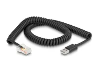 DeLOCK RJ50 to USB 2.0 Type-A Coiled Cable 2 m