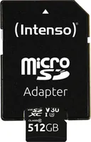INTENSO Micro SDXC Card PRO 512GB 3433493 with adapter, UHS-I