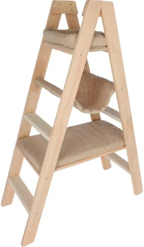 Kerbl Kratzbaum Ladder 97 cm x 39.5 cm x 134 cm - Höhe: 134 cm - Anzahl Liegeplätze: 3 × - Detailfarbe: Beige - Tierart: Katze - Produkttyp: Kletterleiter