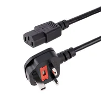 StarTech.com 3 m GB Computer Stromkabel, 18AWG, BS 1363 auf C13, 10A 250V, Schwarzes Ersatz AC Stromkabel, Kaltgerätekabel / UK Stromkabel, PC Stromkabel, Fernsehgerät/Monitor Stromkabel (PXT101UK3M)