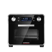 Gastroback Backofen Design Ofen Air Fry & Pizza 22 l, Schwarz - Funktionen: Backen - Heissluft - Grill - Dörren - Ober-/Unterhitze - Ausstattung: Backblech - Kindersicherung - Timer-Funktion - Pizzaprogramm - Ausfahrbarer Grillrost - Innenbeleuchtung - Br