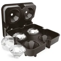 Paderno Eiswürfelform Diamant Schwarz - Produkttyp: Eiswürfelform - Eiswürfelform: Eckig - Materialtyp: Kunststoff - Material: Silikon - Detailfarbe: Schwarz - Anzahl Eiswürfel: 4
