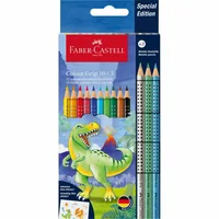 Faber-Castell Farbstifte Colour Grip Dino 13 Stück - Verpackungseinheit: 13 Stück - Set: Ja - Detailfarbe: Mehrfarbig - Eigenschaft-Stift: Wasservermalbar - Farbstifte & Wachsmalstifte-Art: Farbstifte - Anwender: Kinder