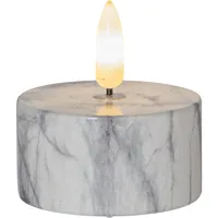 Star Trading LED Teelichter Set Flame Marble Ø 5.5 x 6 cm, Grau, 2 Stk - Betriebsart: Batteriebetrieb - Fernbedienung: Nein - Aussenanwendung: Nein - Timerfunktion: Nein - Set: Ja - Durchmesser: 5.5 cm