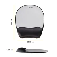 Fellowes Workplace Ergonomische Mausmatte Schwarz/Silber - Tiefe: 235 mm - Breite: 201.6 mm - Detailfarbe: Schwarz - Silber - Form: Diverse - Höhe: 25.4 mm - Handgelenkauflage: Ja