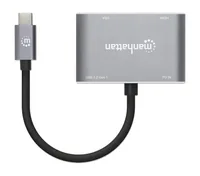 MANHATTAN USB-C auf HDMI VGA 4in1 Konverter Power Delivery