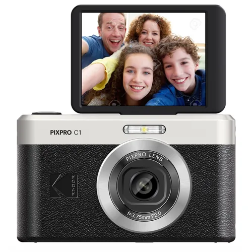 Kodak Fotokamera C1BK - Bildsensortyp: CMOS - Bildsensor Auflösung: 13 Megapixel - Widerstandsfähigkeit: Keine Angabe - Speicherkartentyp: microSD - Bauform Kamera: Kompakt - GPS: Nein