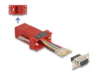 DELOCK Adapter D-Sub9 -> RJ45 BuBu Montagesatz rot