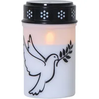 Star Trading LED Grabkerze Taube, Ø 7.5 x 12.5 cm, Weiss - Betriebsart: Batteriebetrieb - Akkubetrieb - Aussenanwendung: Ja - Höhe: 12.5 cm - Timerfunktion: Ja - Set: Nein - Leuchtenfarbe: Weiss