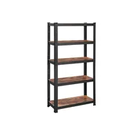 Songmics Regal Industrial 150 x 75 cm, MDF - Nachhaltigkeit: Nicht angegeben - Produkttyp: Regal - Detailfarbe: Dunkelbraun - Schwarz - Breite: 75 cm - Höhe: 150 cm - Tiefe: 30 cm