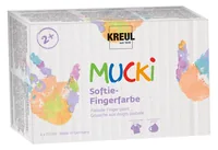 Kreul Fingerfarbe Mucki 150 ml, 6 Stück - Art: Fingerfarbe - Detailfarbe: Orange - Gelb - Türkis - Grün - Rosa - Lila - Set: Ja - Verpackungseinheit: 6 Stück