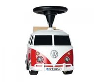 Big Rutschfahrzeug Baby VW T1 - Fahrzeugtyp: Bobby Car - Altersempfehlung ab: 18 Monaten - Ausstattung: Hupe - Anhängerkupplung - Flüsterräder - Detailfarbe: Beige - Rot - Weiss - Material: Kunststoff
