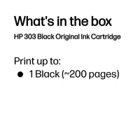 HP 303 Black Original Ink Cartridge cartuccia d'inchiostro 1 pz Standard Nero