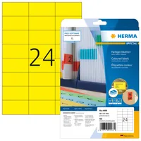 HERMA Universal-Etiketten 7 x 3.7 cm, 480 Etiketten - Klebehaftung: Selbstklebend - Ablösbar - Drucker Kompatibilität: Laser - Inkjet - Anzahl Blatt: 20 × - Papierformat: A4 - Anzahl Etiketten: 480 - Etikettengrösse: 70 x 37 mm