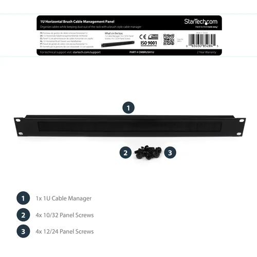 1U BRUSH RACK CABLE MANAGER .