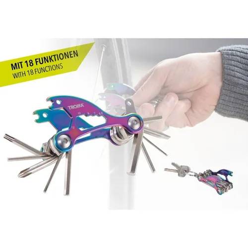 TROIKA BTL15/MC Multi-Tool-Zange Taschengröße 18 Werkzeug Mehrfarbig