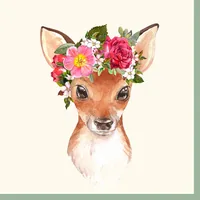 Paper + Design Papierservietten Floral Deer 33 cm x 33 cm, 20 Stück - Material: Papier - Grösse: 33 cm x 33 cm - Eigenschaften: Keine Eigenschaft - Anzahl Lagen: 3 - Motiv: Reh - Produkttyp: Papierservietten