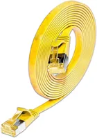 SLIM Slimpatchkabel  Cat 6A, U/FTP, 0.1 m, Gelb - Detailfarbe: Gelb - Form: Flach - Verpackungseinheit: 1 Stück - Zusatzfunktionen: Längenaufdruck auf Stecker - Mit Klinkenschutz - Länge: 0.1 m - Produkttyp: Slimpatchkabel