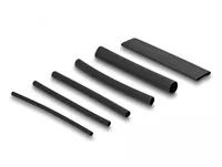 Delock Schrumpfschlauch Sortimentsbox, schwarz, 122-teilig - Detailfarbe: Schwarz - Länge: 0.095 m - Durchmesser: 4.8 mm - 9.5 mm - 12.7 mm - 3.2 mm - 6.4 mm - 2.4 mm - Material: Polyolefin