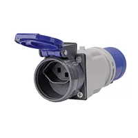 STEFFEN Adapterstecker CEE16/3 - T23 - Detailfarbe: Blau - Hellgrau - Stromanschluss Seite A: CEE 16-3 - Schalter: Nein - Stromanschluss Seite B: T23 - Typ: Kurzadapter