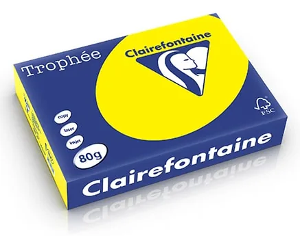 Clairefontaine Kopierpapier Trophée A5, Hellblau, 80 gm2, 500 Blatt - Geeignet für Drucker: Laser - Inkjet - Grammatur: 80 g/m² - Papiertyp: Druckerpapier - Materialeigenschaften: FSC®-zertifiziert - Verpackungseinheit: 500 Stück - Papierformat: A5