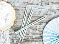 PartyDeco SPP1-001J disposable drinking straws 10 pc(s) Light Blue, White