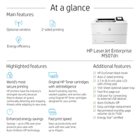 L HP LaserJet Enterprise M507dn S/W-Laserdrucker 43 S./Min. LAN Duplex