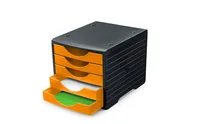 Styro Schubladenbox Styrogreenbox Schwarz/Orange - Anzahl Schubladen: 5 - Verpackungseinheit: 1 Stück - Material: Polystyrol (PS) - Detailfarbe: Orange - Schwarz