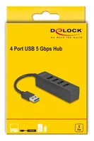 DeLOCK 64350 interface hub USB 3.2 Gen 1 (3.1 Gen 1) Type-A 5000 Mbit/s Black