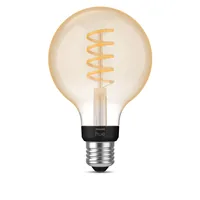 Philips Hue White Ambiance E27 Einzelpack Globe G93 Filament 550 lm - Energieeffizienzklasse: G - Lampensockel: E27 - Protokoll: Bluetooth - ZigBee - Smart Home: Kompatibel - Farbtemperatur Kelvin: 2200 bis 6500 K - Gesamtleistung: 7 W