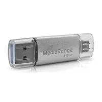 MediaRange USB-Stick 3.2 Gen 1 USB-A und USB-C,512GB silber