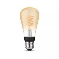 Philips Hue Leuchtmittel White E27 Einzelpack Edison Filament 550 lm - Lampensockel: E27 - Farbtemperatur Kelvin: 2100 K - Aussenanwendung: Nein - Gesamtleistung: 7 W - Lichtfarbe: Warmweiss (WW) - Leuchten Kategorie: Leuchtmittel